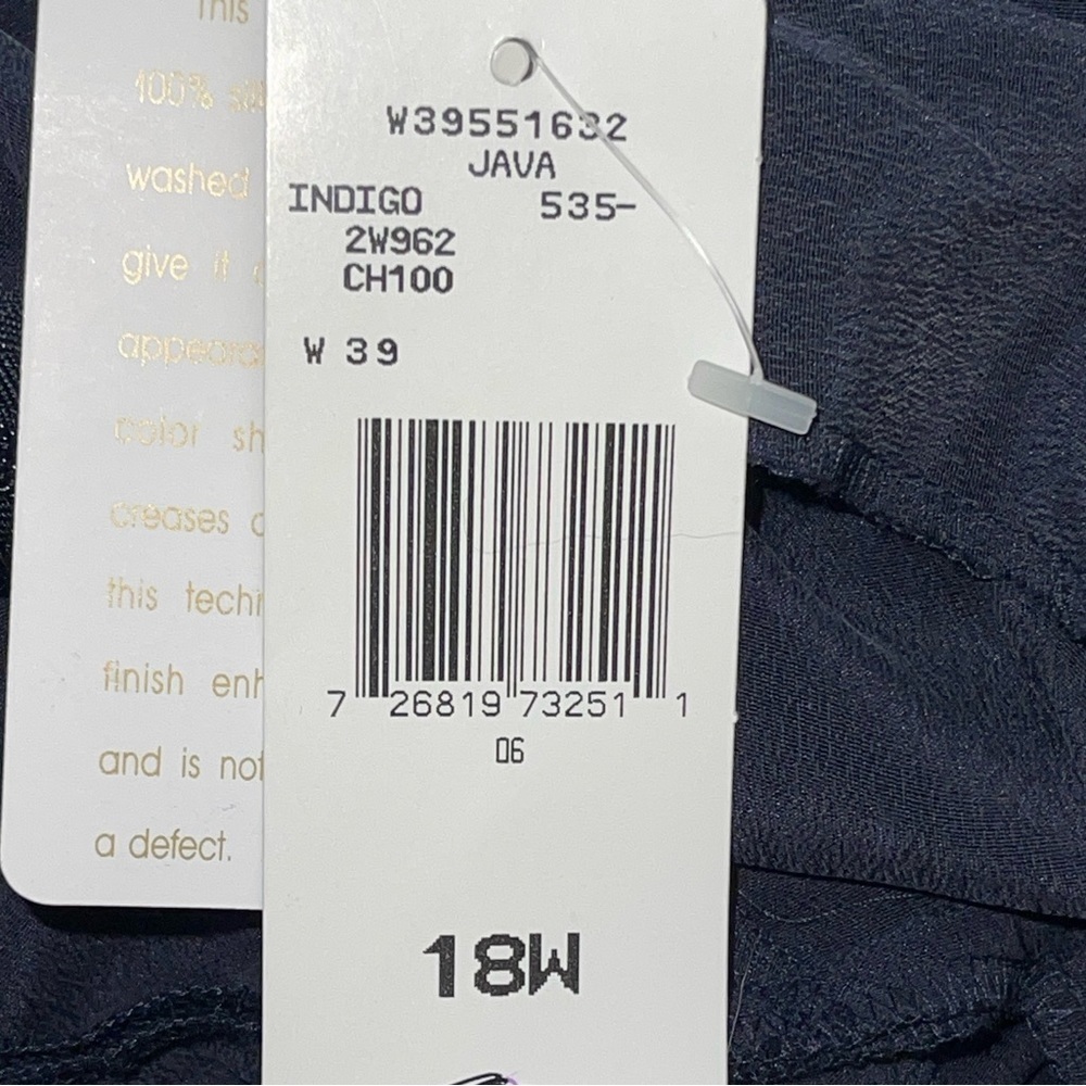 NWT Jones New York Navy Blue Silk pants. Size 18 W New - old stock - Picture 6 of 8